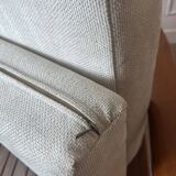 Fauteuil scandinave tissu blanc