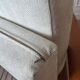 Scandinavian armchair in white fabric