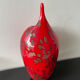 Vase Murano vintage rouge avec paillettes d or