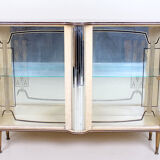 Retro vintage glass sliding door display case