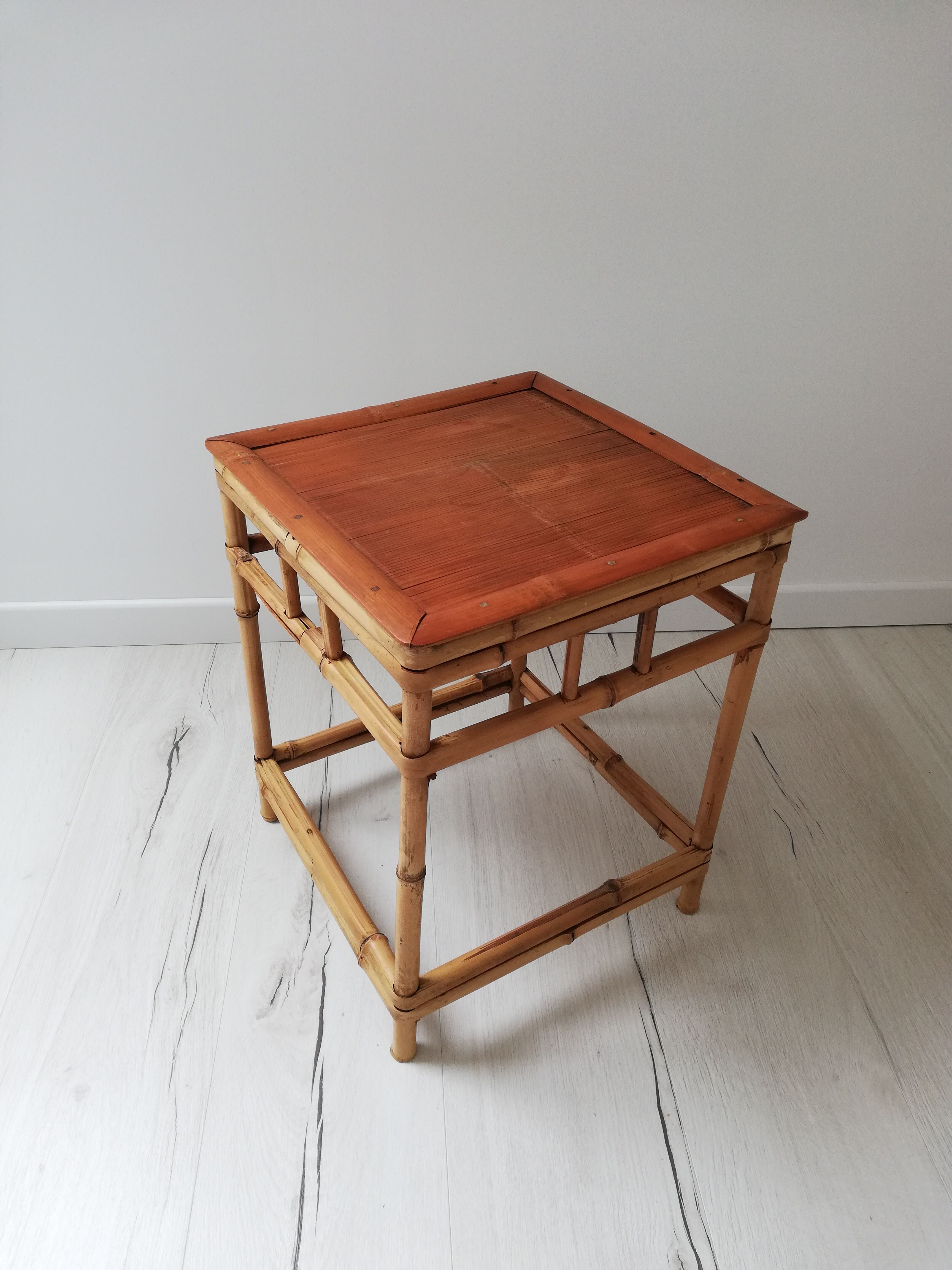 Vintage rattan table