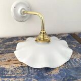 New electrified white opaline wall lamp