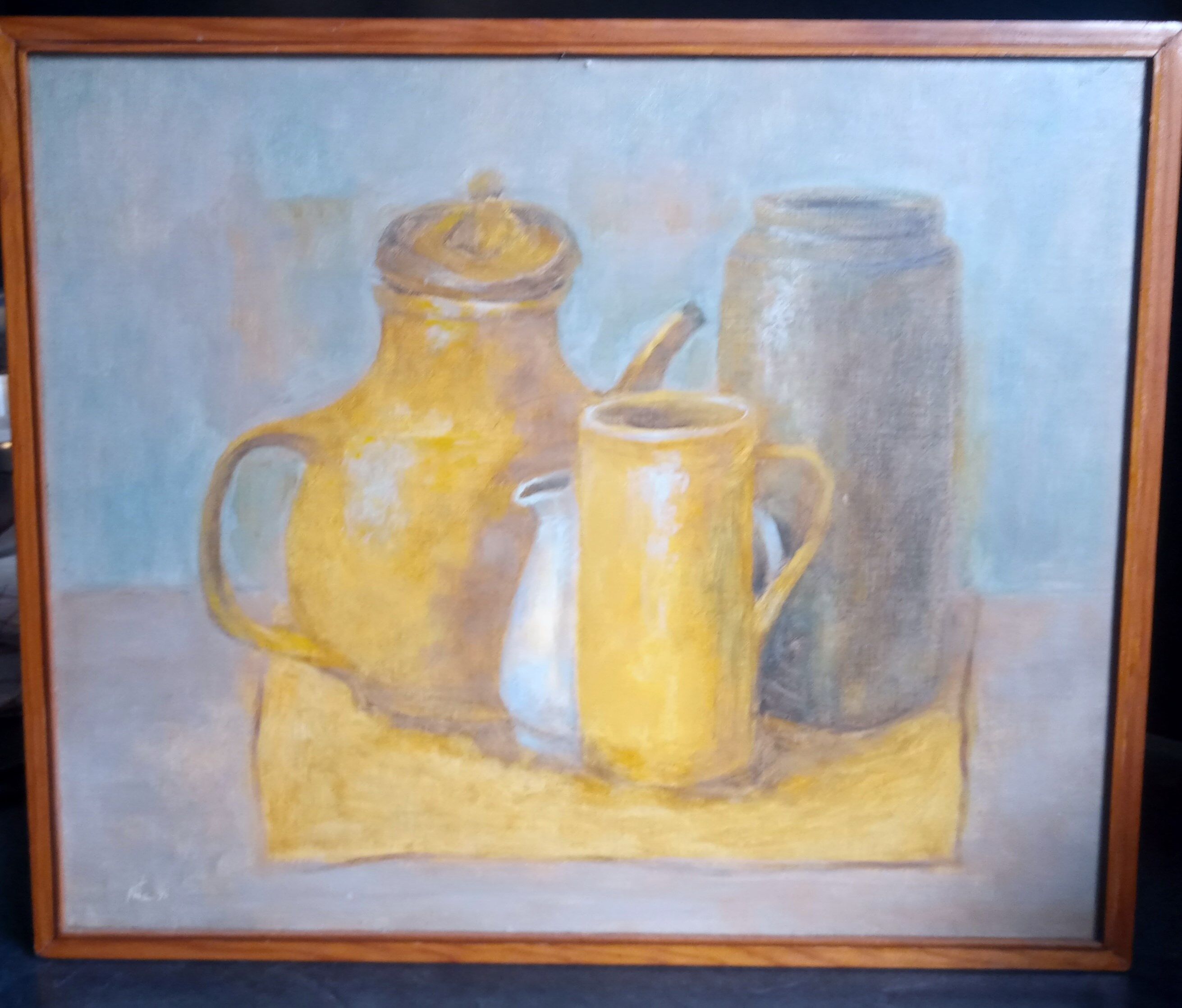 Still Life with Pots by Nelly Le Couedic (XXth)