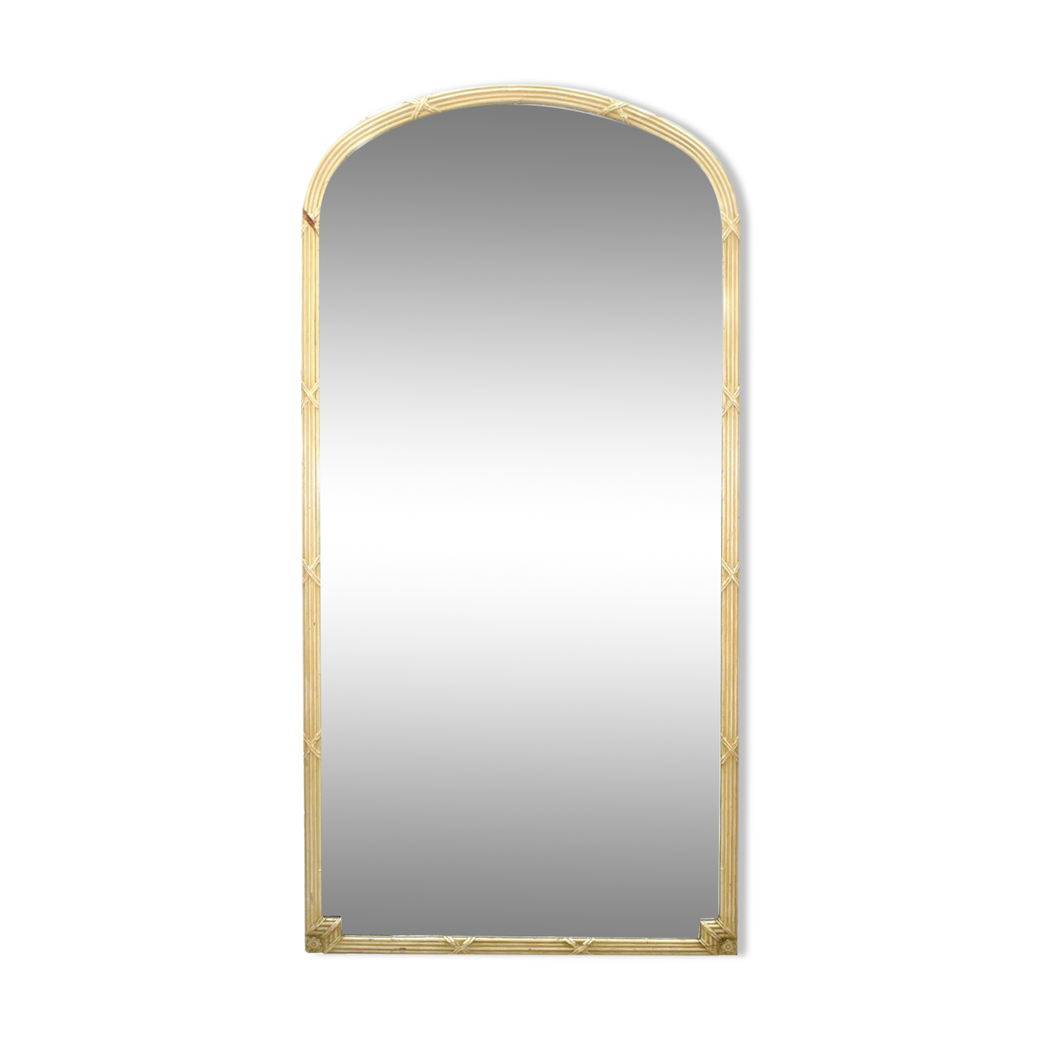 1900s style lacquered wood shop mirror