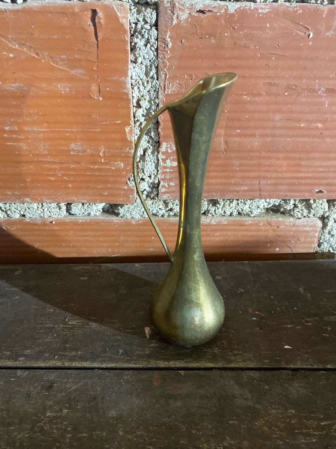 Vintage Gold Metal MCM Bud Soliflore Vase