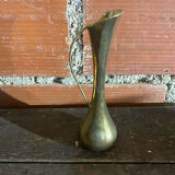 Vintage Gold Metal MCM Bud Soliflore Vase