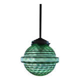 Art Deco pendant light with a blown glass globe from the 1930s
