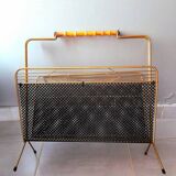 Perforated metal magazine rack, 1950