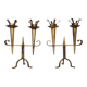 Large Pair of Vintage French Gold Wrought Iron 2 Candle Holders 60