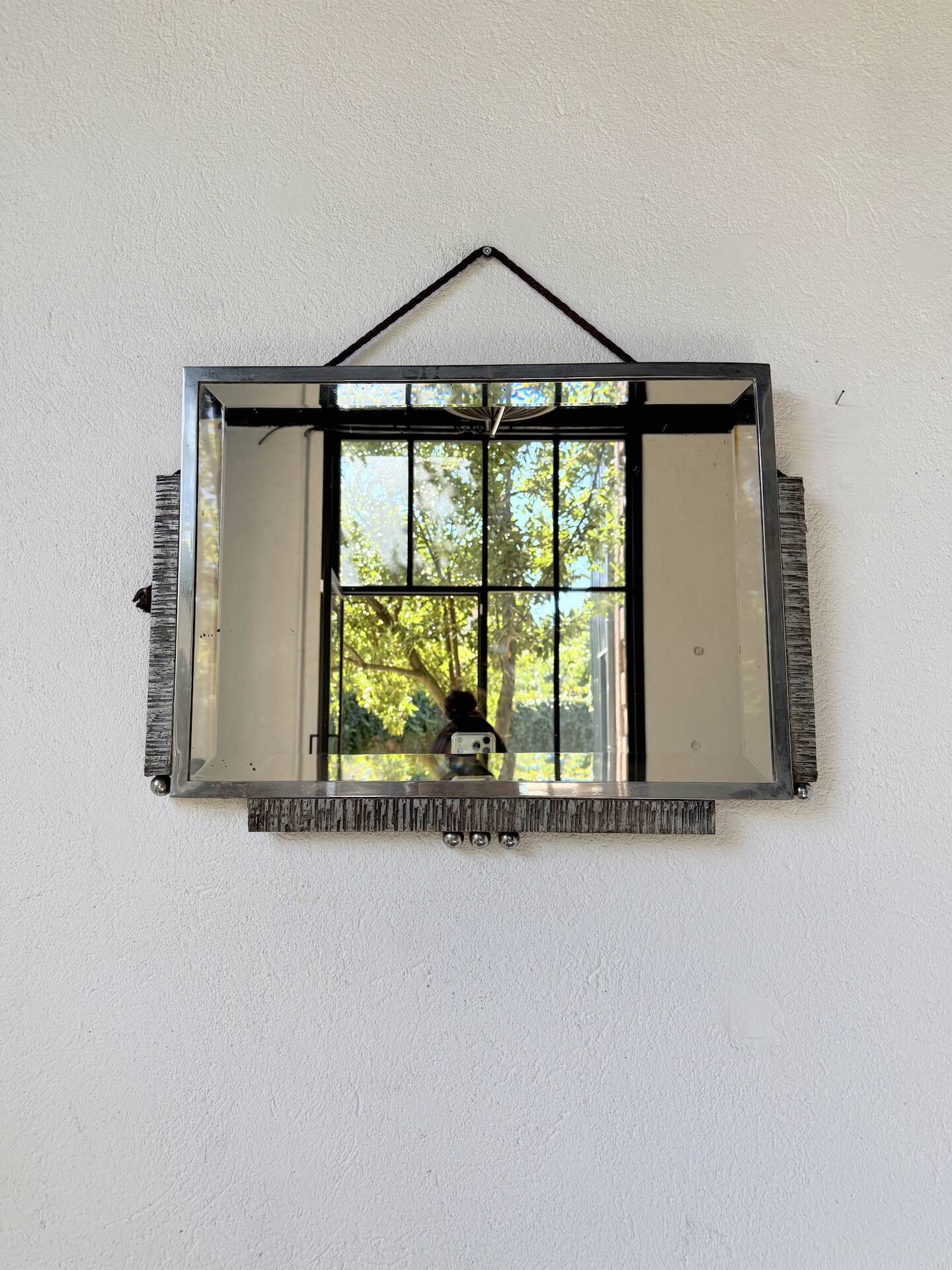 Art Deco silver-plated metal mirror 1930