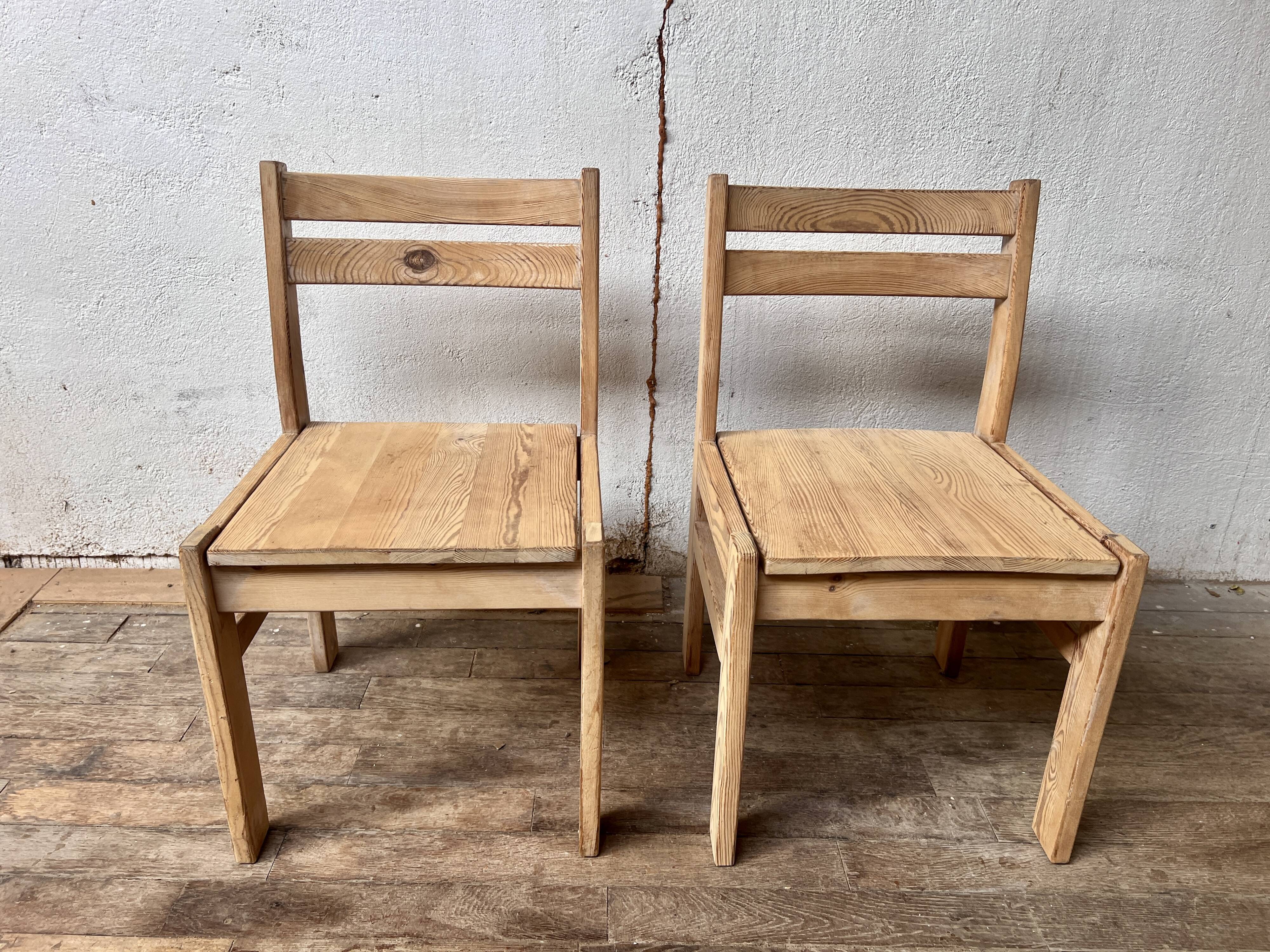 Pair of vintage dlg charlotte perriand Illmari tapiovaara chairs