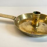 LOW HAND BRASS CANDLESTICK ANTIQUE