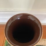 Emerald glazed ceramic pitcher vase