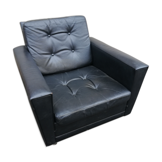 Vintage black leather armchair