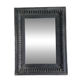 Black carved wooden mirror