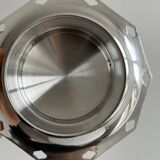 Coquillor butter dish in shiny silver metal