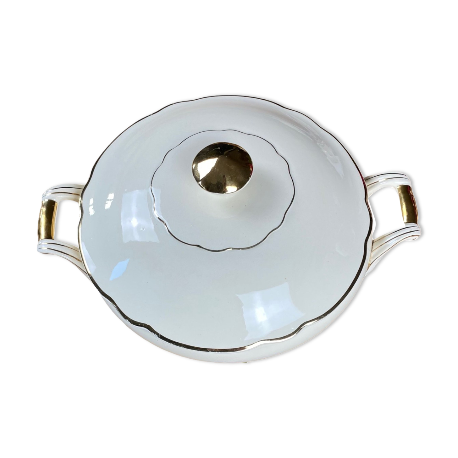 Opaque porcelain soup tureen Digoin and Sarreguemines
