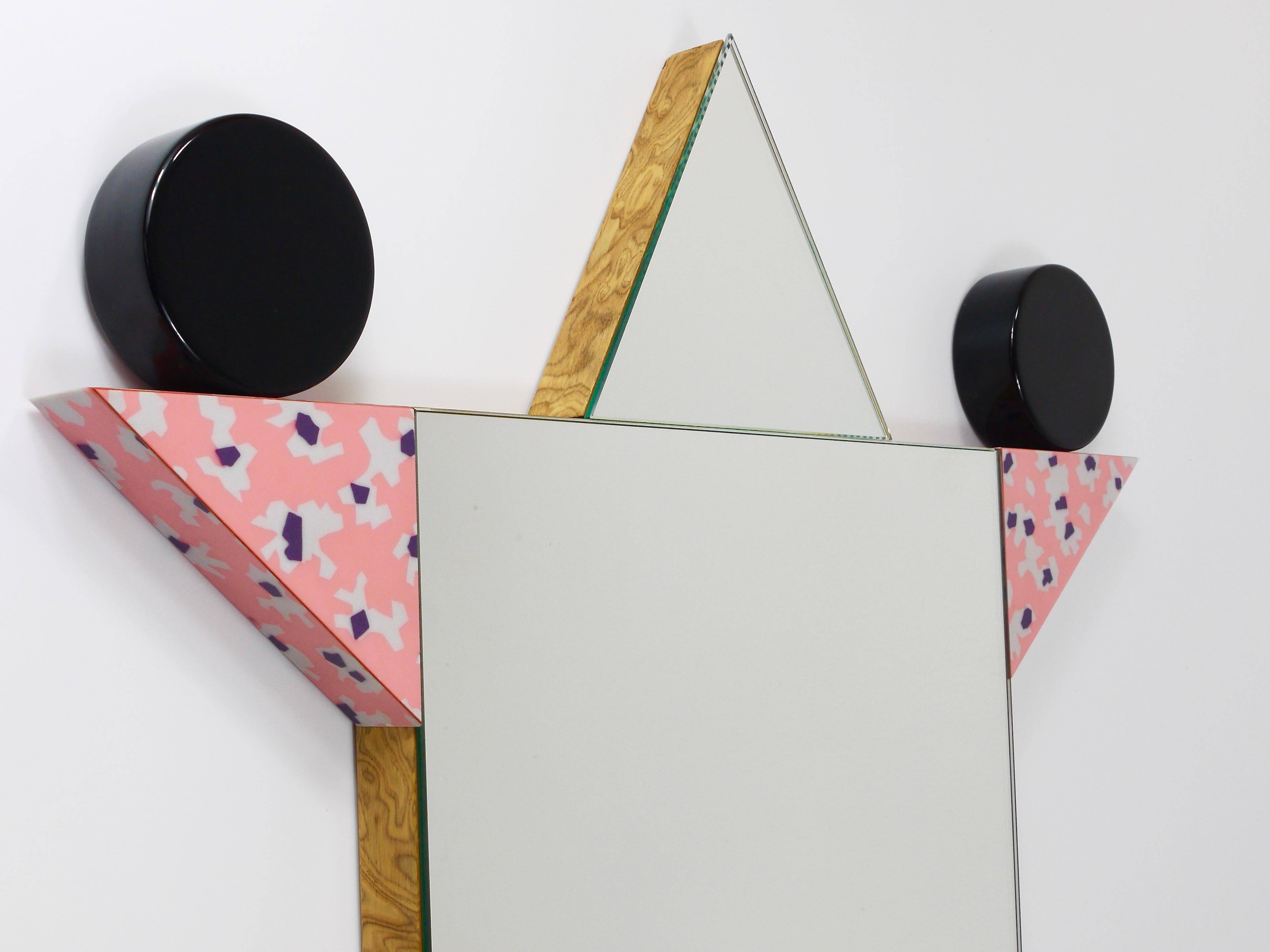 Ettore Sottsass Memphis Milano Diva Wall Mirror Vintage, Italy, 1984