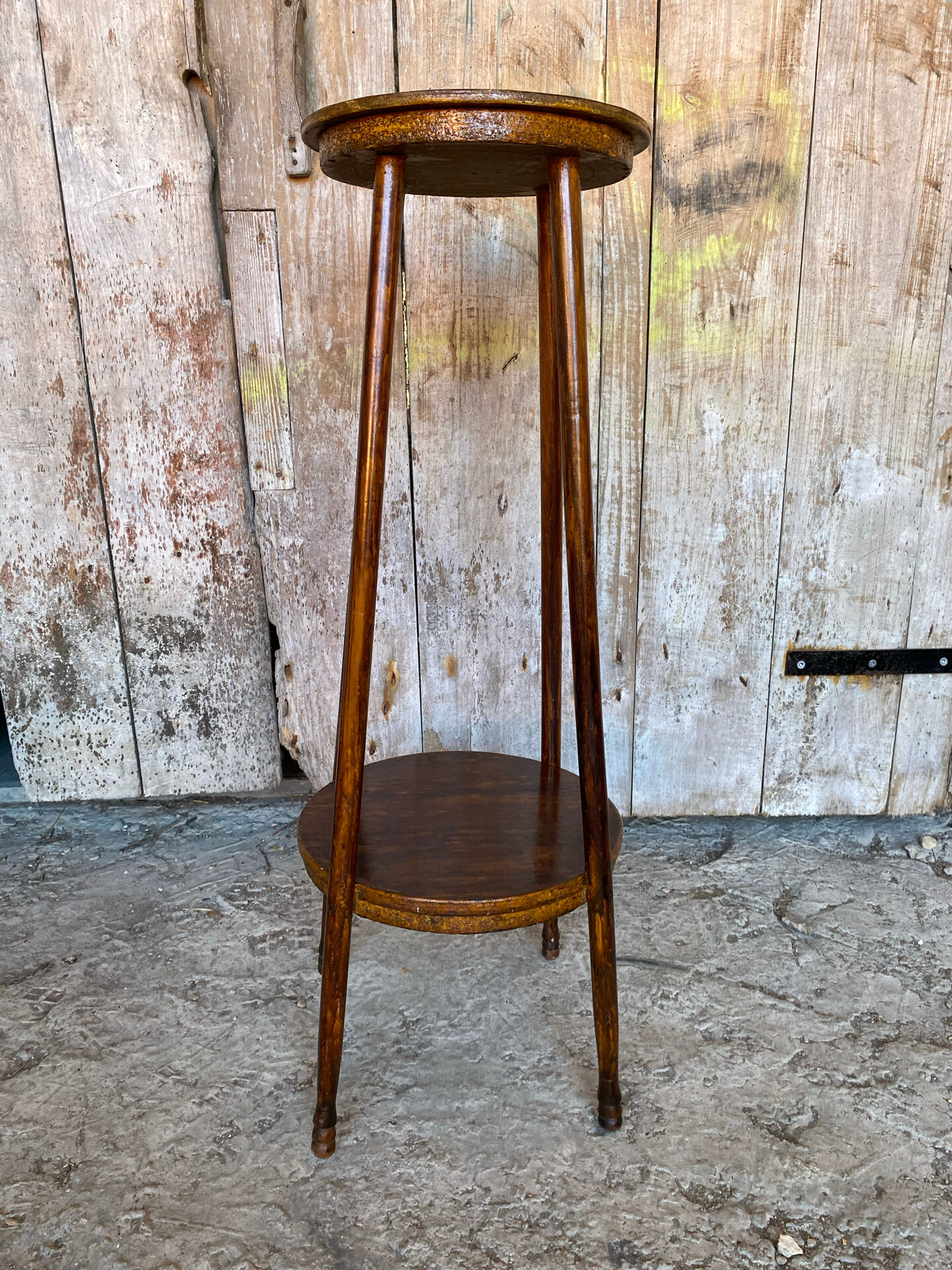 High Stand Vintage Wooden Pot Holder