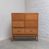 Decorative 'N-Line' bar cabinet in oak by P&J Neirinck, 1968