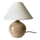 Lampe en grès, câble tissu 2M, abat-jour coton