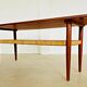 Table basse vintage danoise en teck et rotin des années 1960