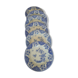 Six hollow plates in Gien's faience