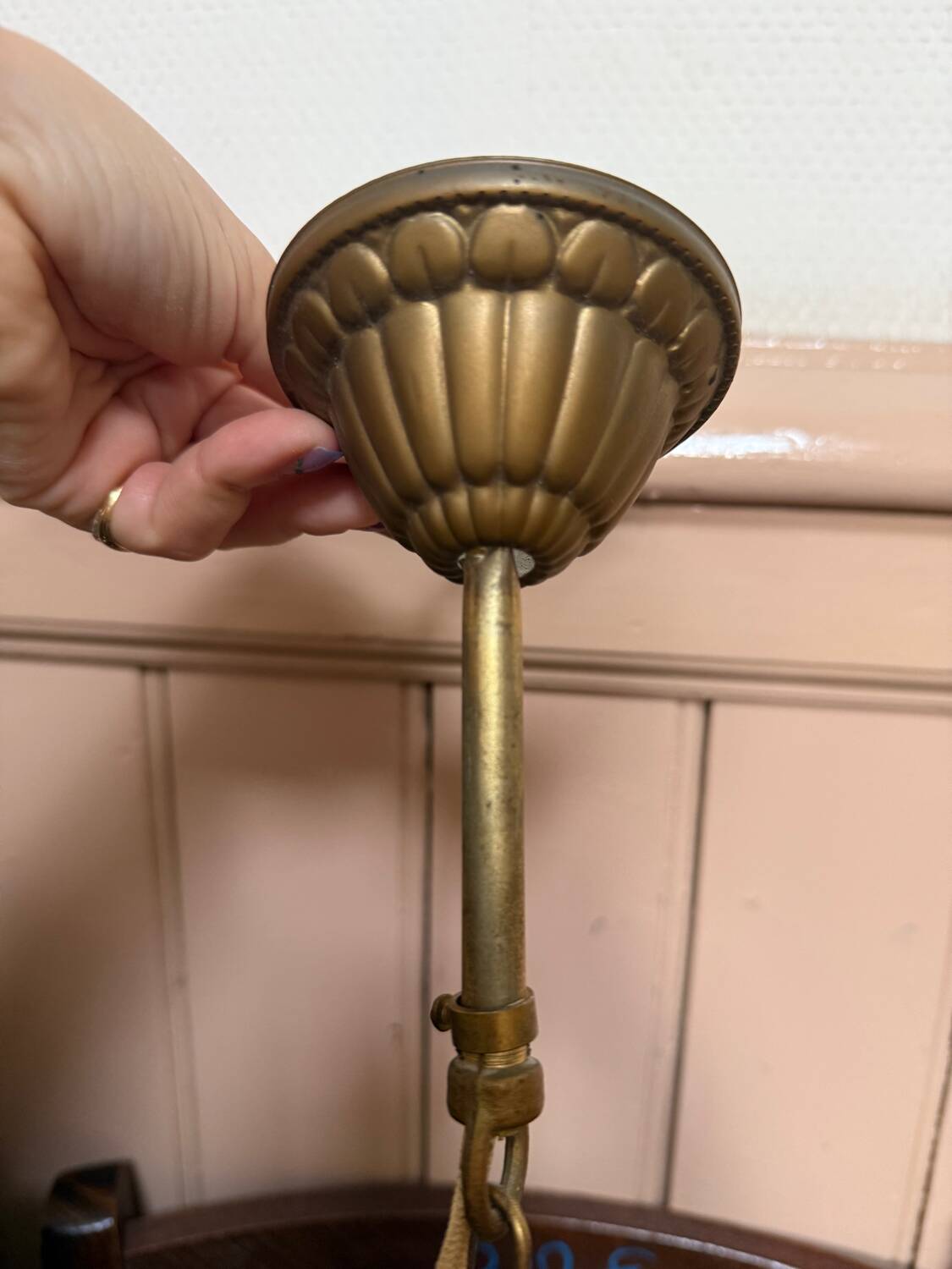 Bronze and glass tassel chandelier