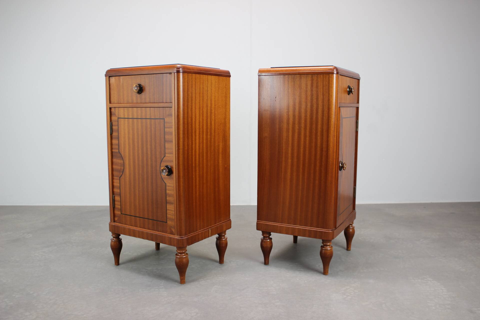 Art Deco Pair of Bedside Tables, 1930s, Czechoslovakia