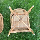 Lot deux fauteuils osier enfant vintage