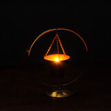 Scandinavian copper and brass candle holder