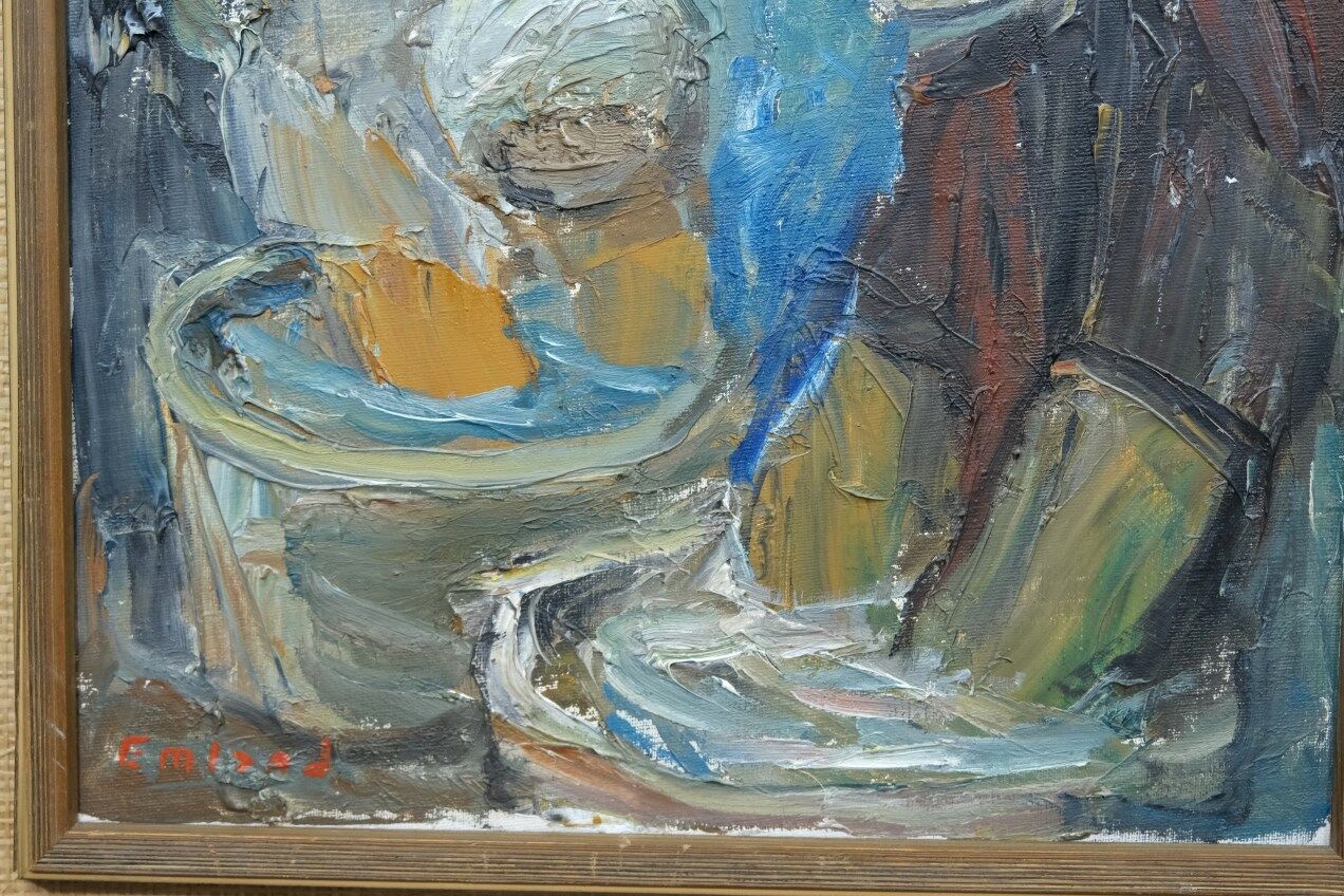 Einar Emland, Swedish painting, 1960s, Oil on canvas, Framed