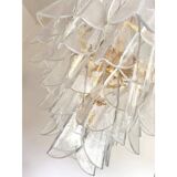 Venetian Transparent “Rondini” Murano Glass Gold Chandelier