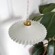 Vintage 1950s entirely white serrated opaline pendant light