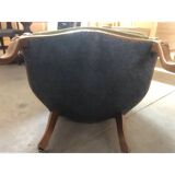 Mid 20th-Century Walnut Armchairs and Sofa in the Italian Style, Three-Piece