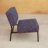 Vintage modernist metal foot armchair