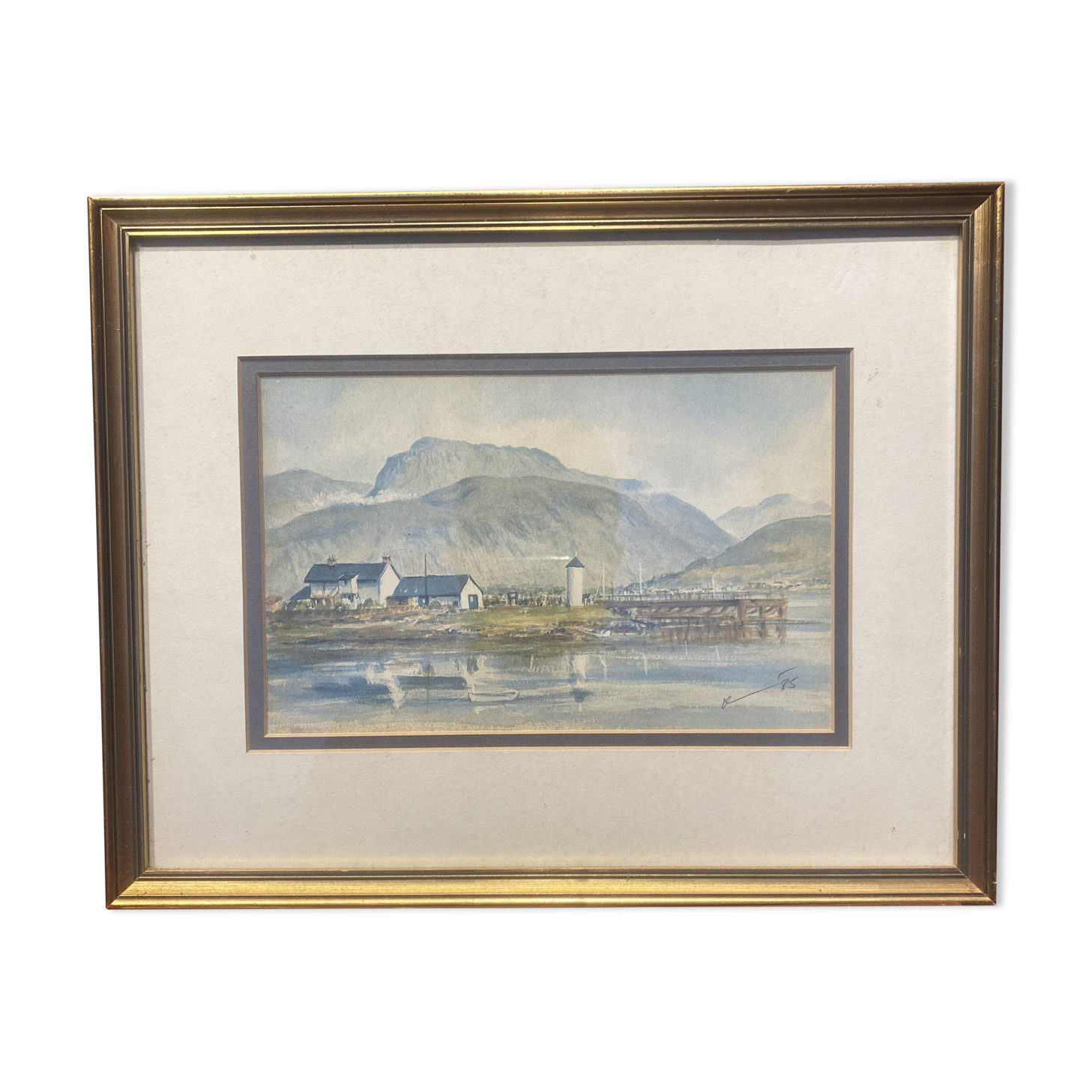 Painting on framed paper