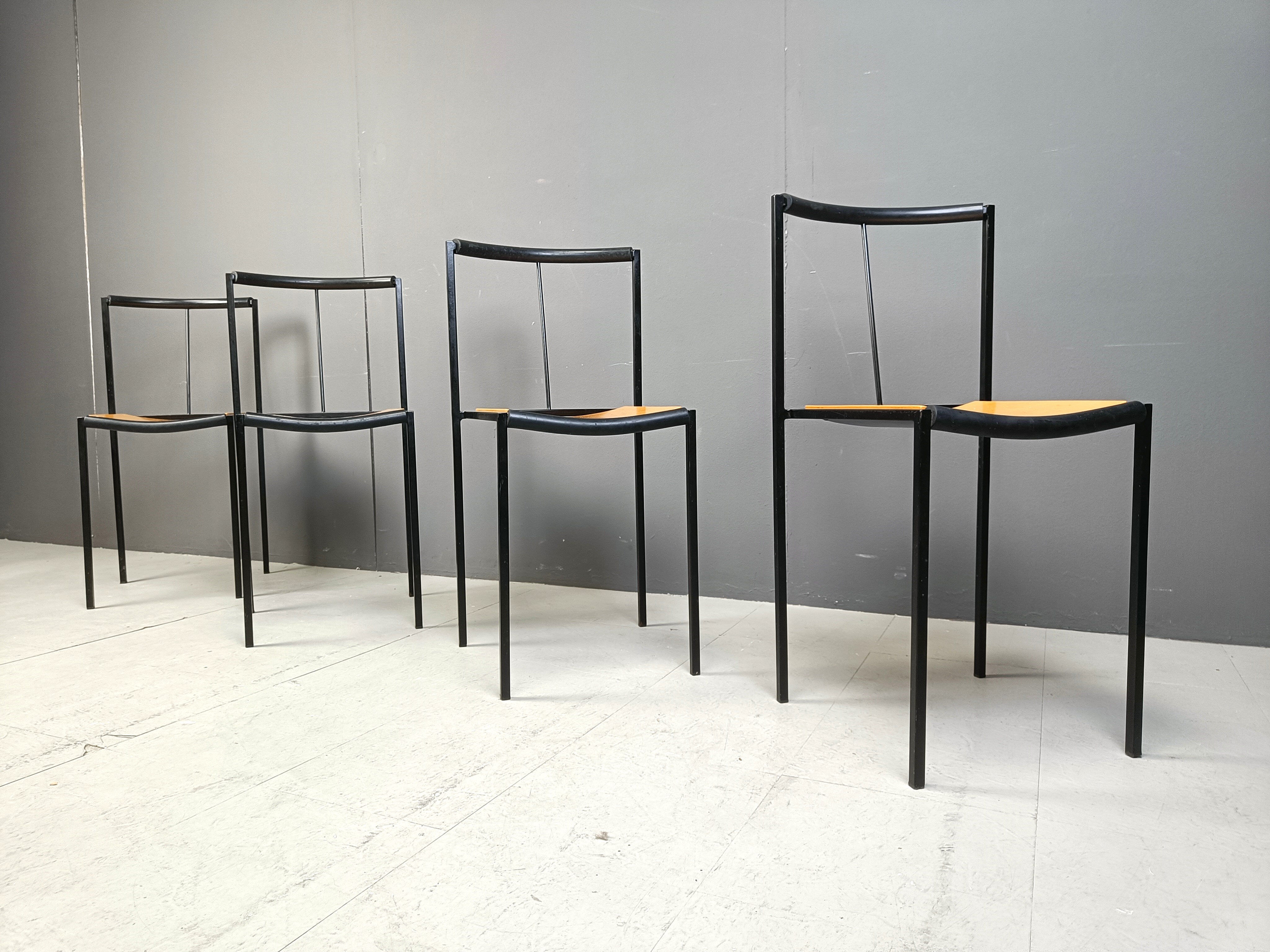 4 chairs by Zeus Noto Maurizio Peregalli Millepunte, 1985