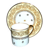 Limoges litre cup porcelain yellow and gold signed Porcelaine d’Art PP