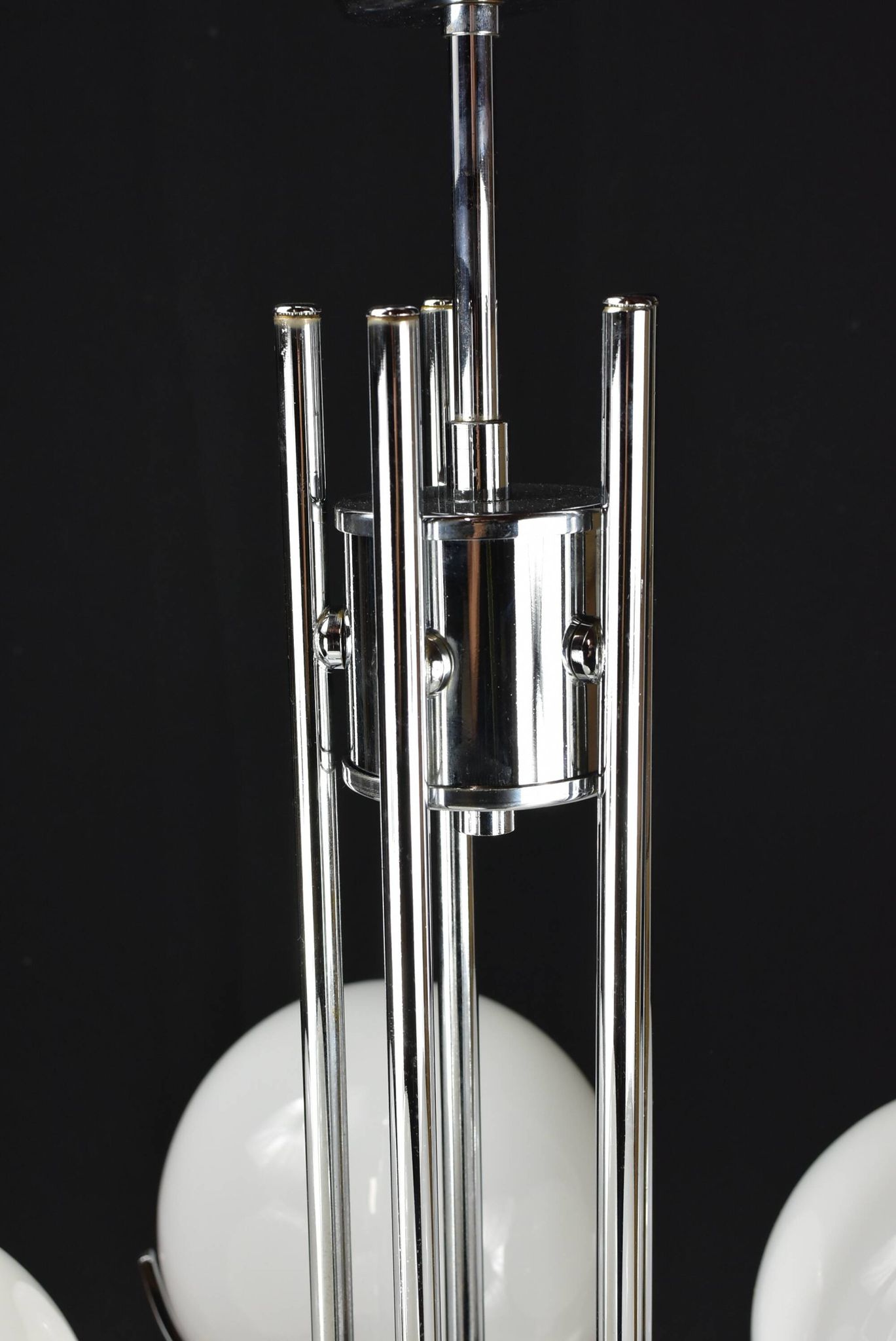 Modernist chrome chandelier
