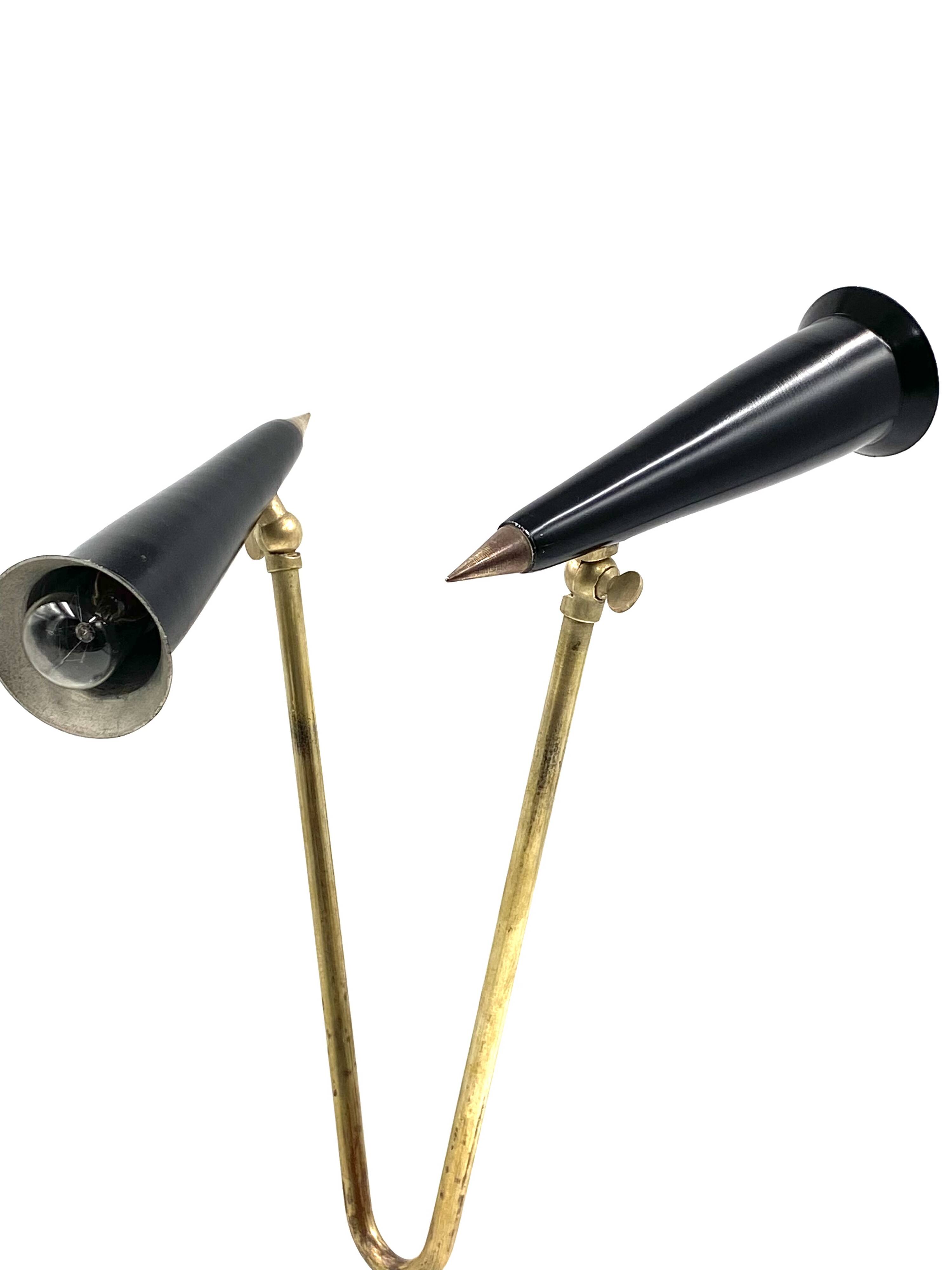 Mid-century double light table lamp, Italy 1960s