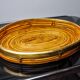 Rattan and brass tray, Italy, 1970