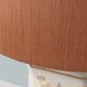 Lampe à poser en céramique émaillée couleur crème Louis Drimmer  avec nouvel abat-jour.