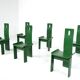 Set of 6 Green Diago Chairs by Edoardo Landi for Nikol, 1970s