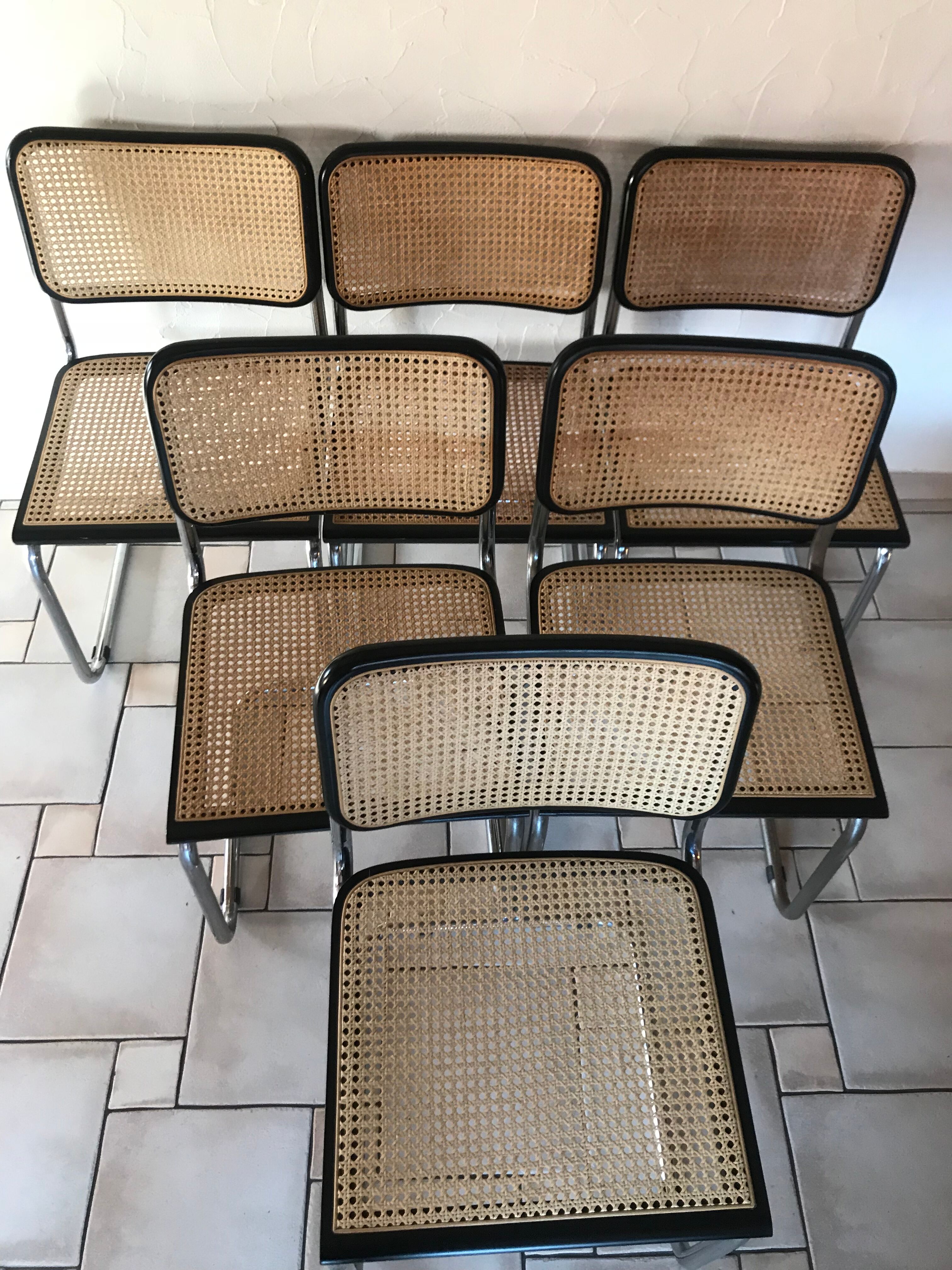 Set of 6 chairs Marcel Breuer cesca model b32