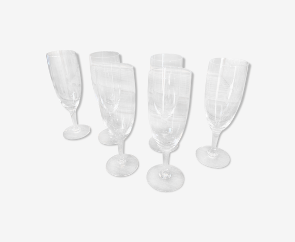 Set de 6 flûtes champagne cristal