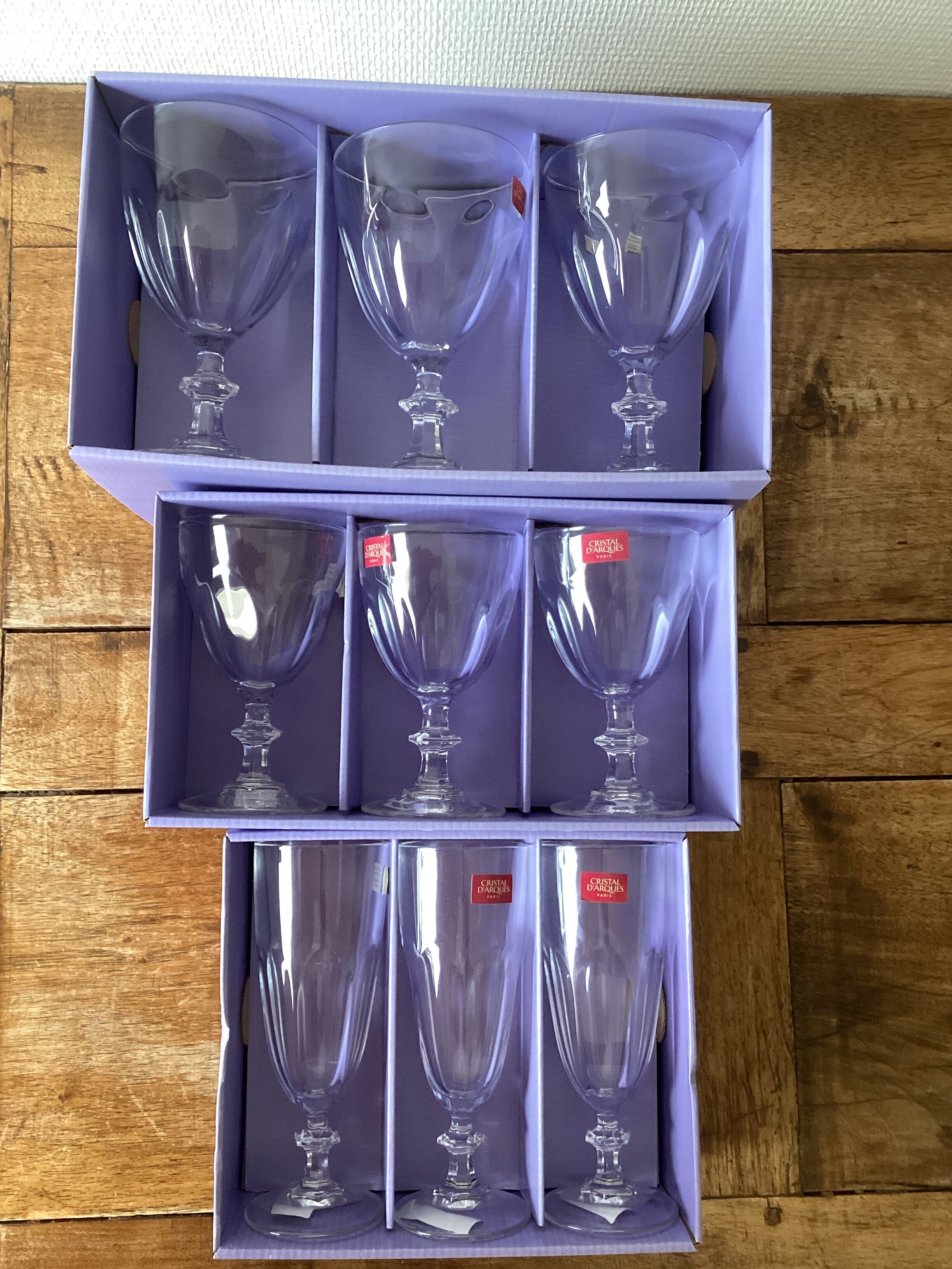 18 glasses Cristal D'Arques Paris model Rambouillet