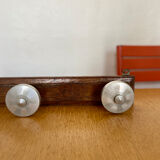 Vintage wood and aluminum patere