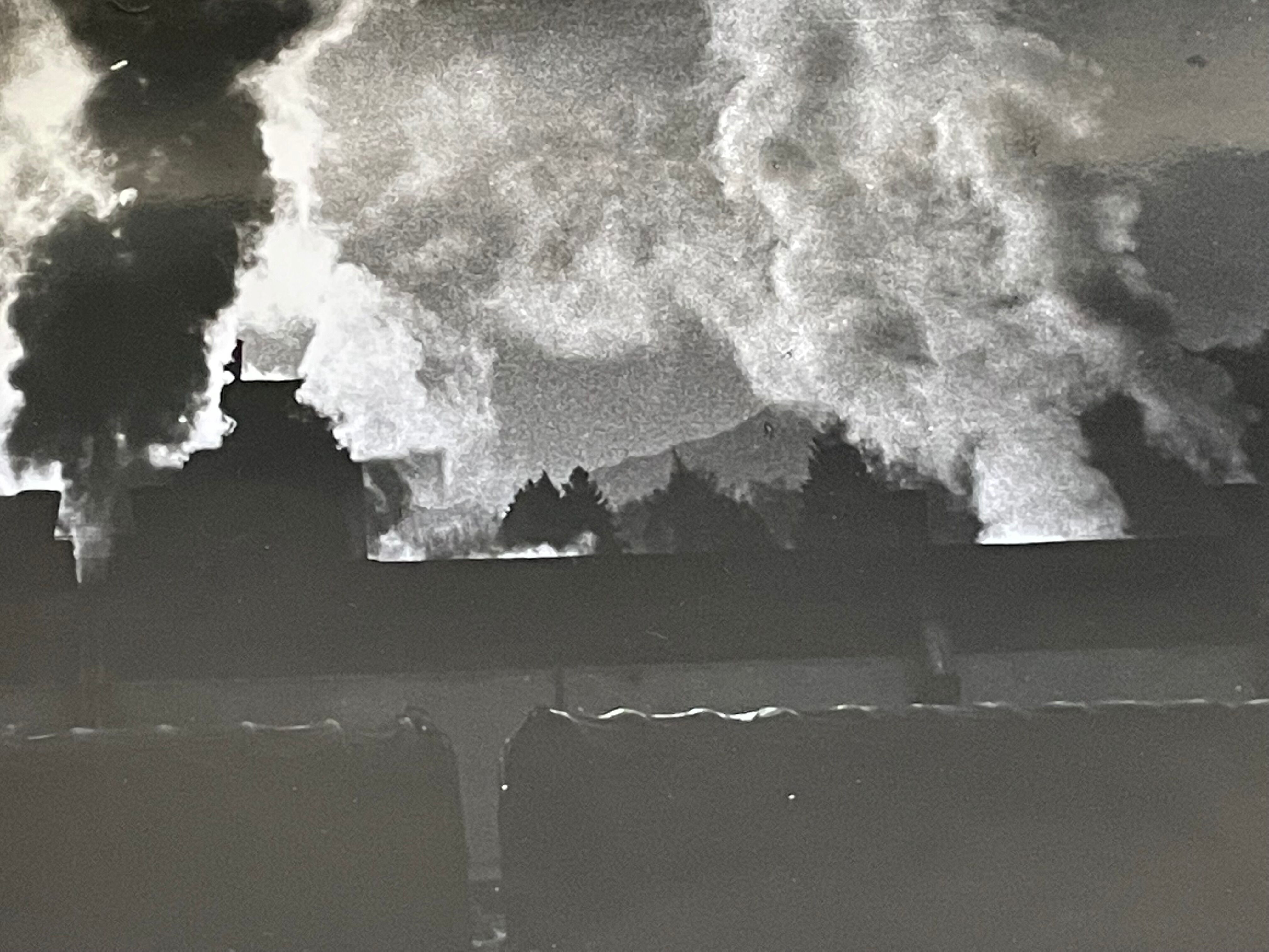 Photograph black and white silver print circa 1970 industrialization