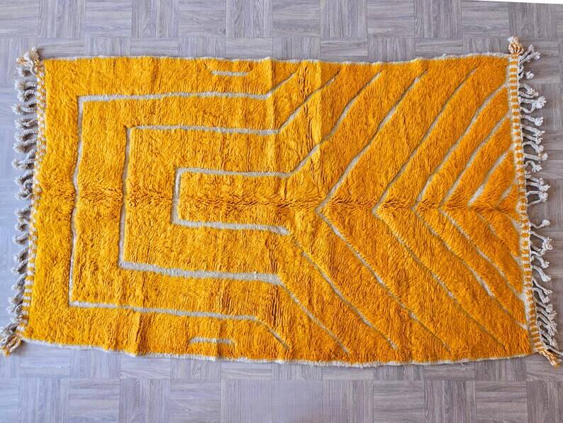 Handmade orange rug 200cm x 300cm